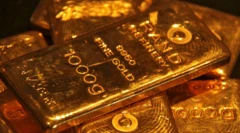 A pile of gold bars