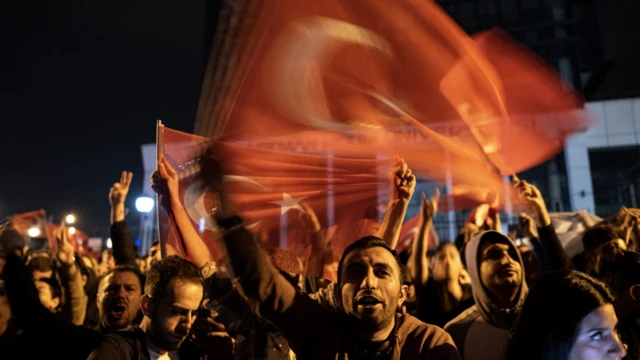 Voters gather at an opposition party rally in Ankara