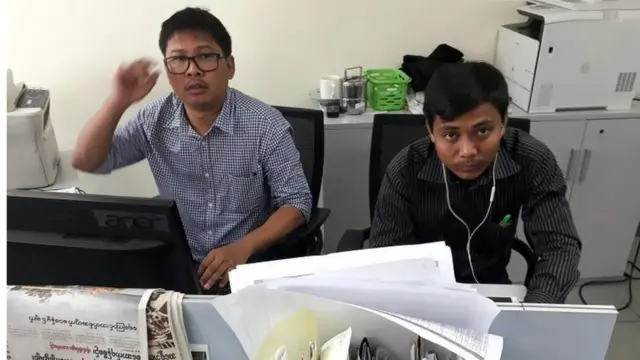 ဖမ်းဆီးထားတဲ့ သတင်းထောက် ကိုဝလုံးနဲ့ ကိုကျော်စိုးဦး