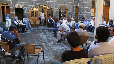 Terry Richardson Members of Diyarbakır’s Kurdish community gather at Mala Dengbêjan to listen to the dengbêj singers’ kilams, or songs (Credit: Terry Richardson)