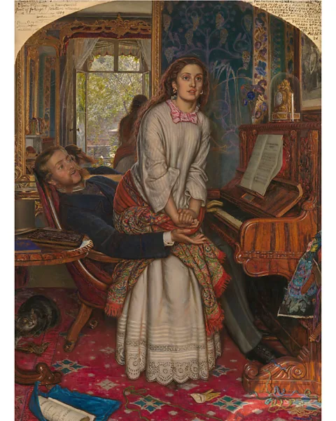 Getty Images The social commentary, moral messaging and use of symbols in William Holman Hunt's The Awakening Conscience (1853) are all distinctly Hogarthian touches (Credit: Getty Images)