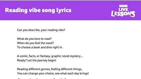 Reading vibe song lyrics