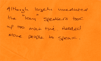 Audience comment