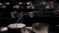 The lit candles have been extinguished