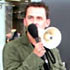 Scott with a megaphone