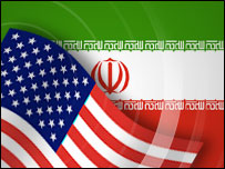 پرچمهای ايران و آمريکا