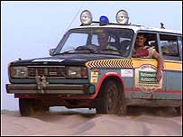 Lada in desert