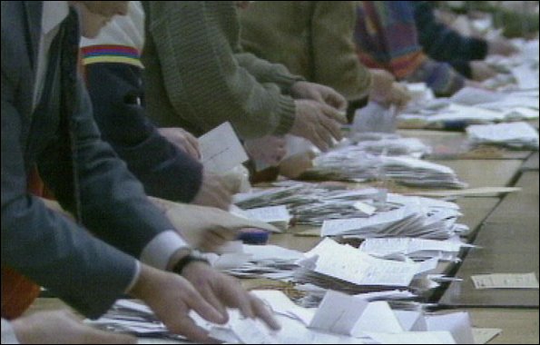 Votes being counted