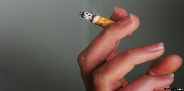 Cigarette in hand