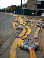 Pipes pumping water