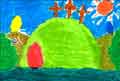 Child's drawing on Easter