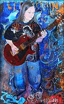 Boy playing guitar