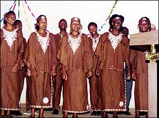 Mary Goren singing in the church choir