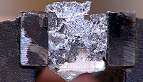 Ice cracks easily because it is brittle