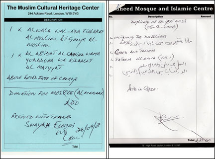 Two of the receipts