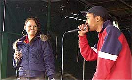 Plymouth rappers on stage at the Respect Festival