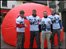 The team which pushed a giant red nose up Skiddaw