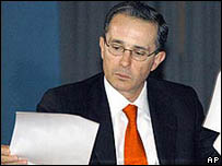 O presidente da Colômbia, Álvaro Uribe (arquivo)