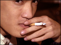 A man smoking