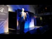 Fred introduces the last comedian of the night, Miles Jupp.