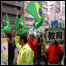 Brasileiros fazem prostesto no Japão. Foto: Ewertho Tobace
