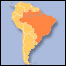 Brasil em destaque no mapa