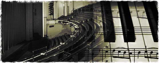 Concert hall and sheet of music
