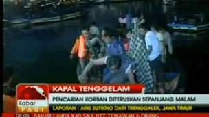 A rescue operation after a boat carrying hundreds of people sinks off