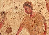 Wall-painting of game-players from a bar on the Via di Mercurio