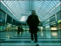 Andy strolls through the Brunel Plaza