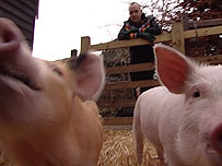 Justin at a farm