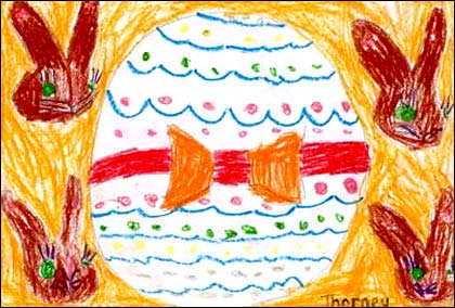 Child's drawing on Easter