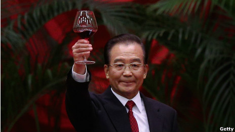 中國總理溫家寶在中國國慶63週年酒會上（29/09/2012）