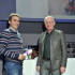 Oz Clarke with the winner of Best Drinks Producer, Vernon Amor from Wye Valley Brewery