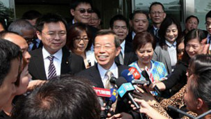 謝長廷抵達廈門