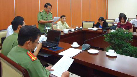 Họp báo của công an Long An