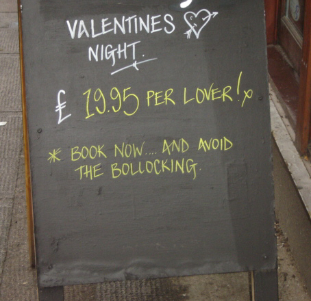 Valentine Menu