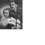 Wedding photograph of Desmond Henry and Louise Bayen, May 19, 1945, Brussels, Belgium.