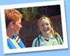 Image of interviewer and young Celtic supporter