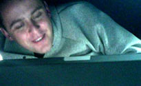 Scott tries not to throw up on the laptop