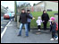 Schoolchildren crossing road