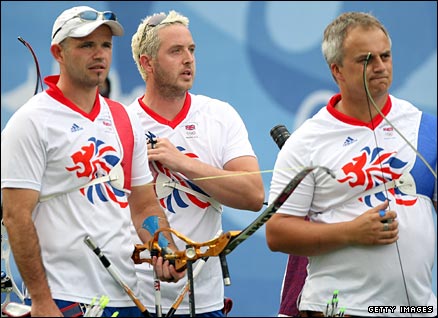 GB's Paralympic gold medal team from the 2004 Athens Games, Anita Chapman, Margaret Parker and Kathy Smith